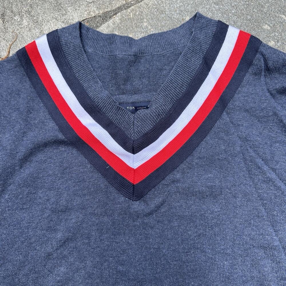 Tommy Hilfiger Sweater Mens Medium Blue Pullover Layering Classic Varsity - Picture 3 of 9